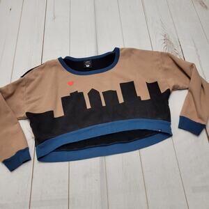Stussy X Love Made City skyline heart crop shirt pullover